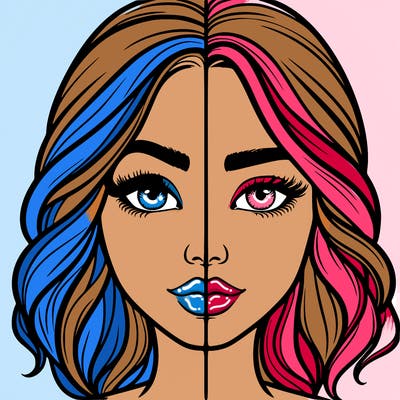 realistic girl split half