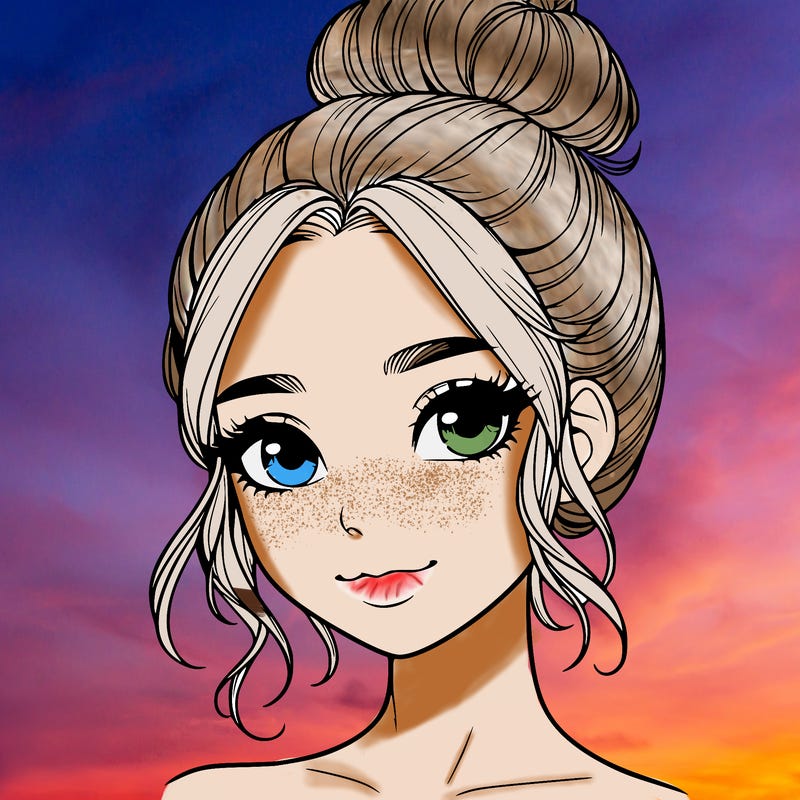 realistic pretty girl with hair in bun