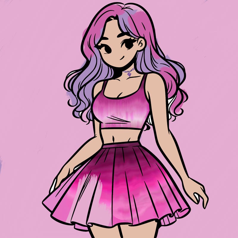 woman in a skirt and crop top