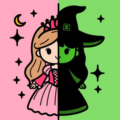 split princess and witch