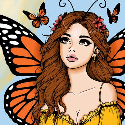butterfly fairy realistic girl