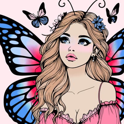 butterfly fairy realistic girl
