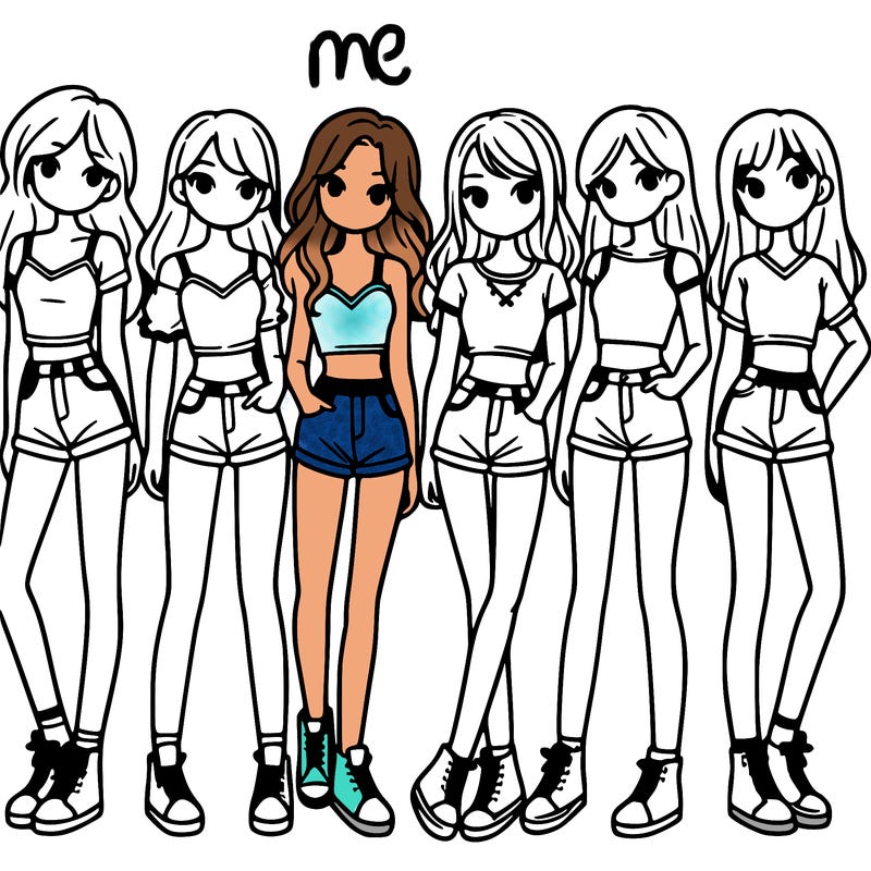 a group of girls wearing crop tops and shorts