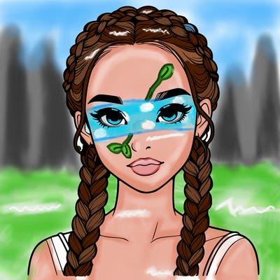 realistic girl with braids