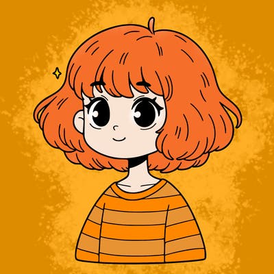 girl with short fluffy hair