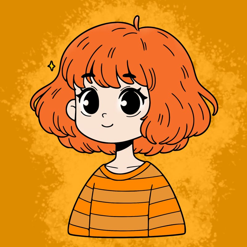 girl with short fluffy hair