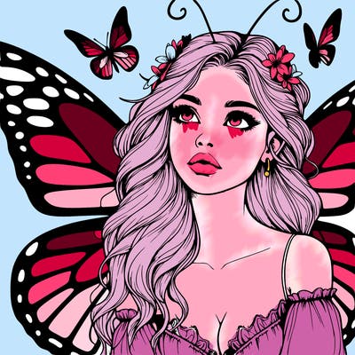 butterfly fairy realistic girl