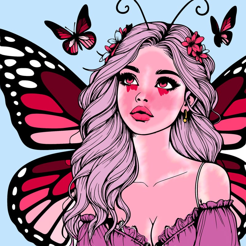 butterfly fairy realistic girl