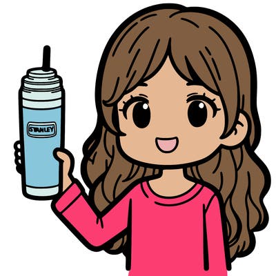 girl with a stanley tumbler