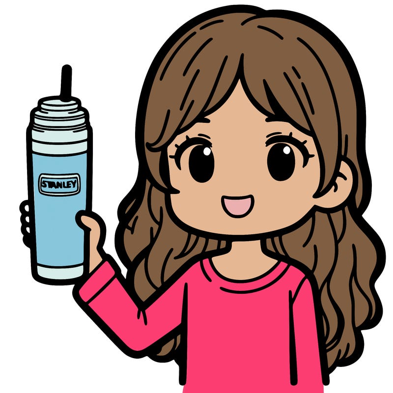 girl with a stanley tumbler