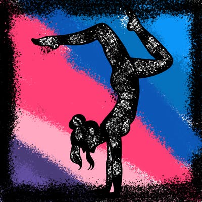 a woman doing a handstand