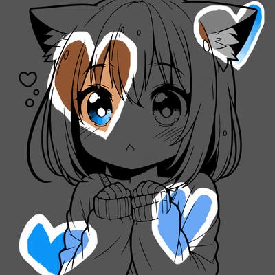 shy anime catgirl