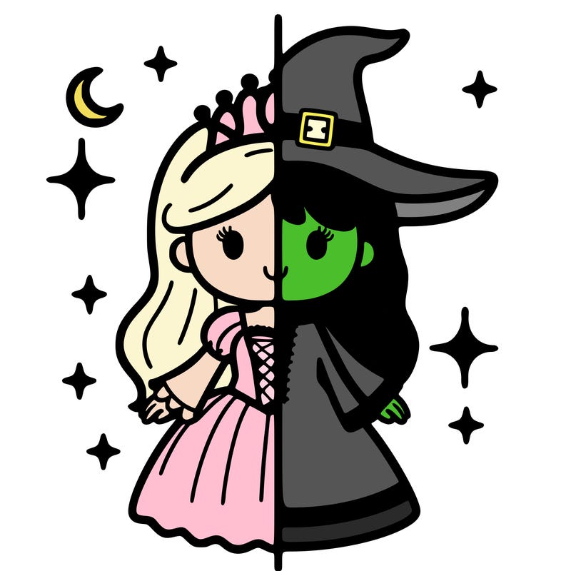 split princess and witch
