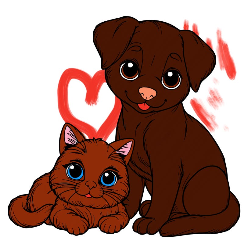 realistic cat and dog