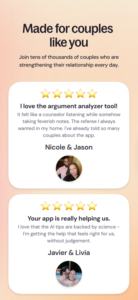 Ember: AI Relationship Coach - Customer testimonials and five star reviews for Ember AI Relationship Coach
