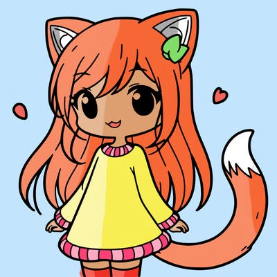 girl with cat ears and tail