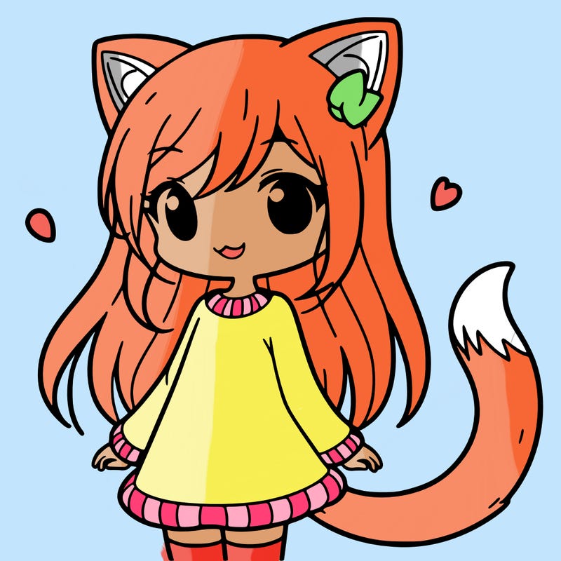 girl with cat ears and tail