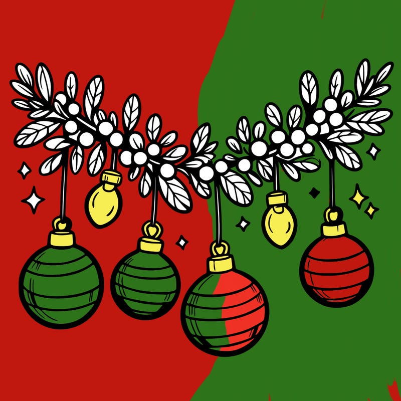 christmas garland with big bulbs