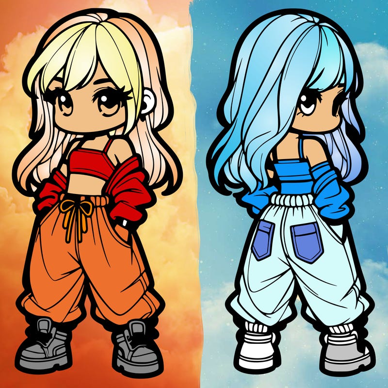 girl in crop top and baggy pants