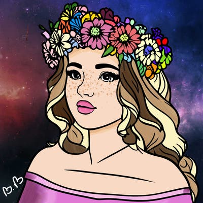 girl with flowers crown