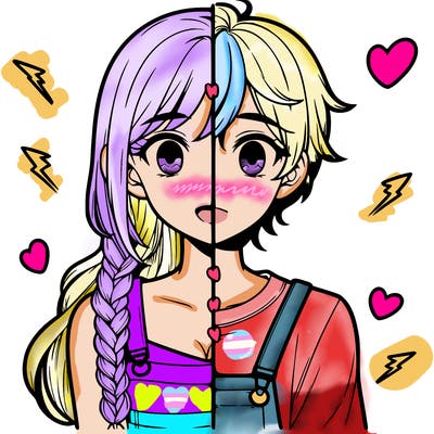 realistic girl boy split