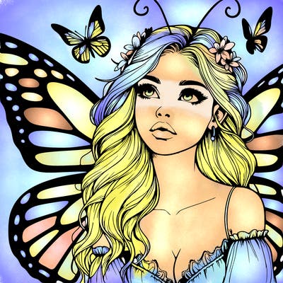 butterfly fairy realistic girl