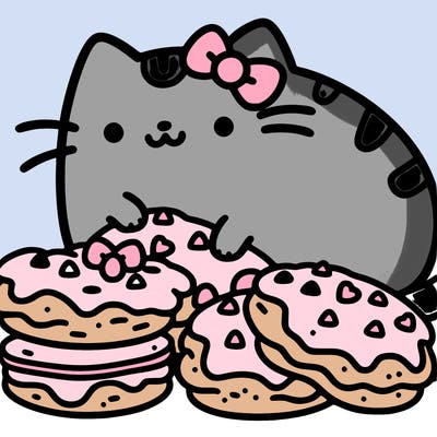 pusheen and cookies