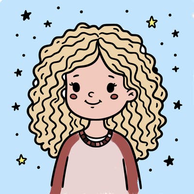 girl with curly hair