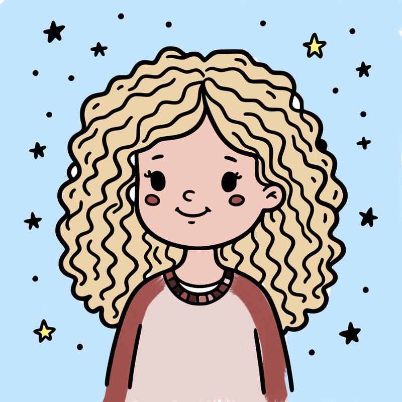 girl with curly hair