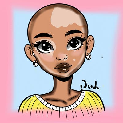 bald black girl