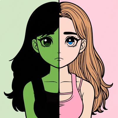 realistic girl split