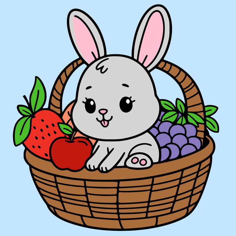 bunny in a fruit basket