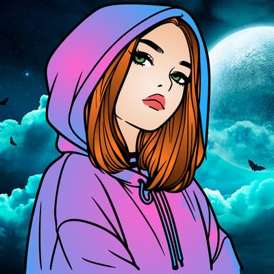 a realistic girl in a hoodie