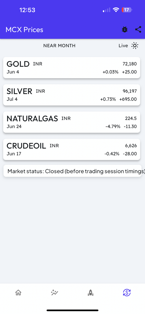 India Gold Silver MCX Prices - Real-time MCX commodity prices for gold silver natural gas and crude oil in INR