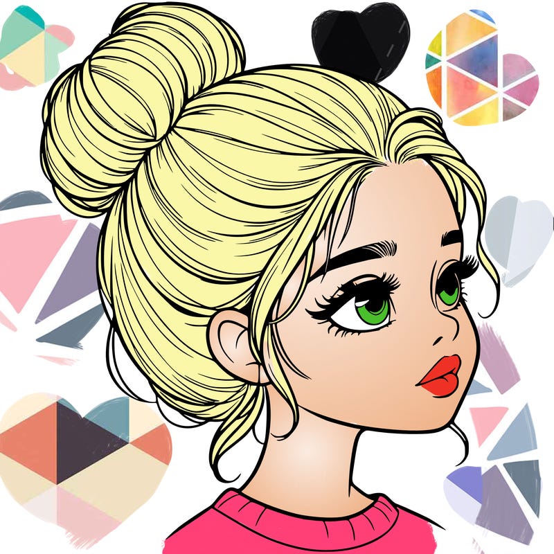 realistic girl with bun