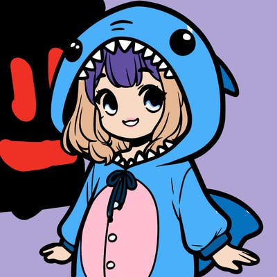 girl with a shark outfit