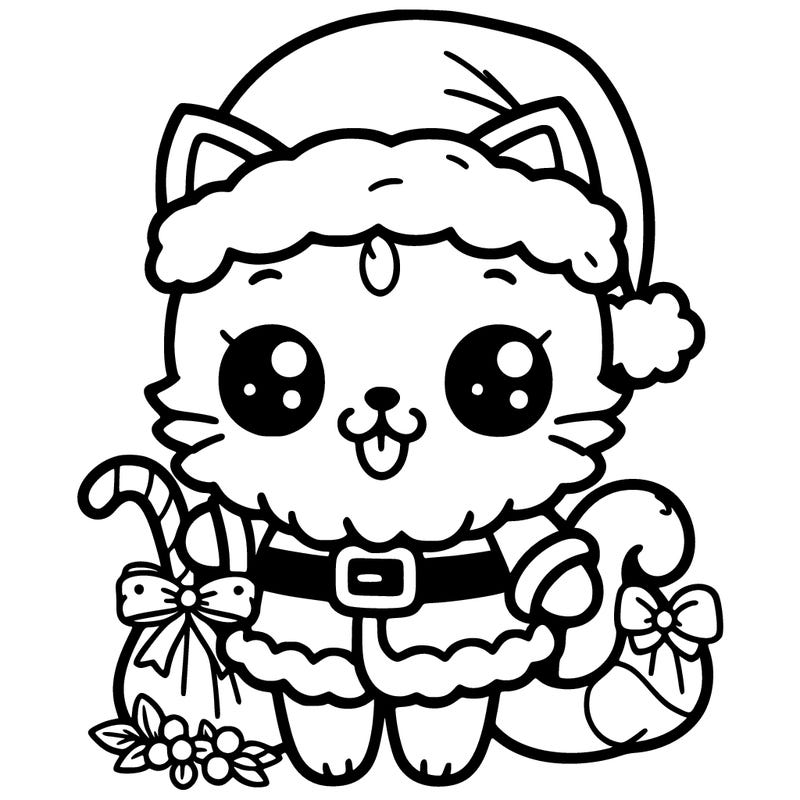 cute cat with santa clause