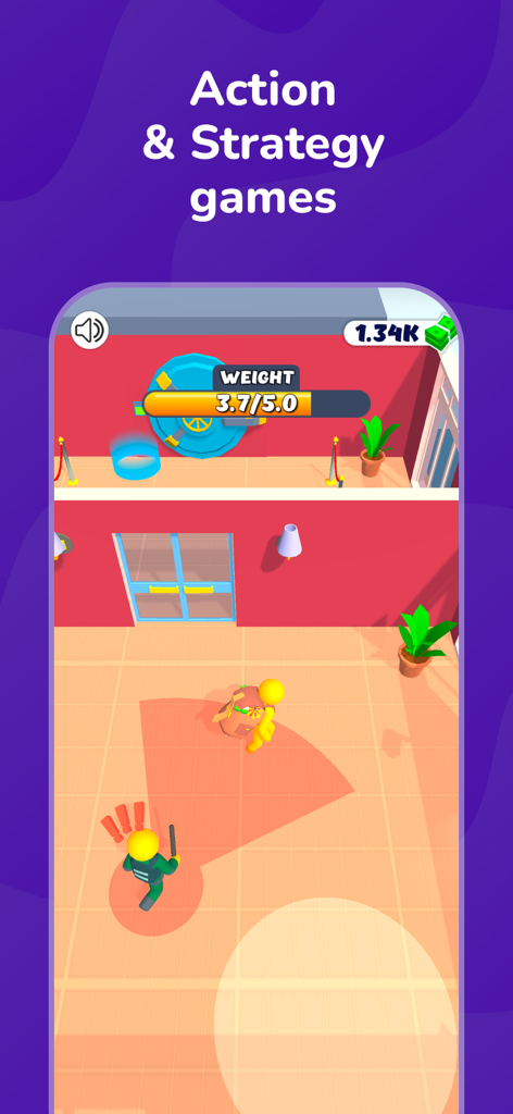 Captura de pantalla del juego de un juego de acción sigilosa y estrategia en la aplicación móvil CrazyGames