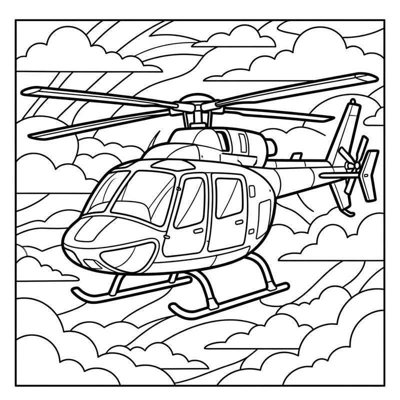 Embark on an aerial adventure with this detailed coloring page featuring a versatile light utility helicopter. Perfect for young aviators and adults who appreciate the marvels of flight.
