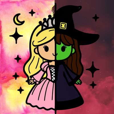 split princess and witch