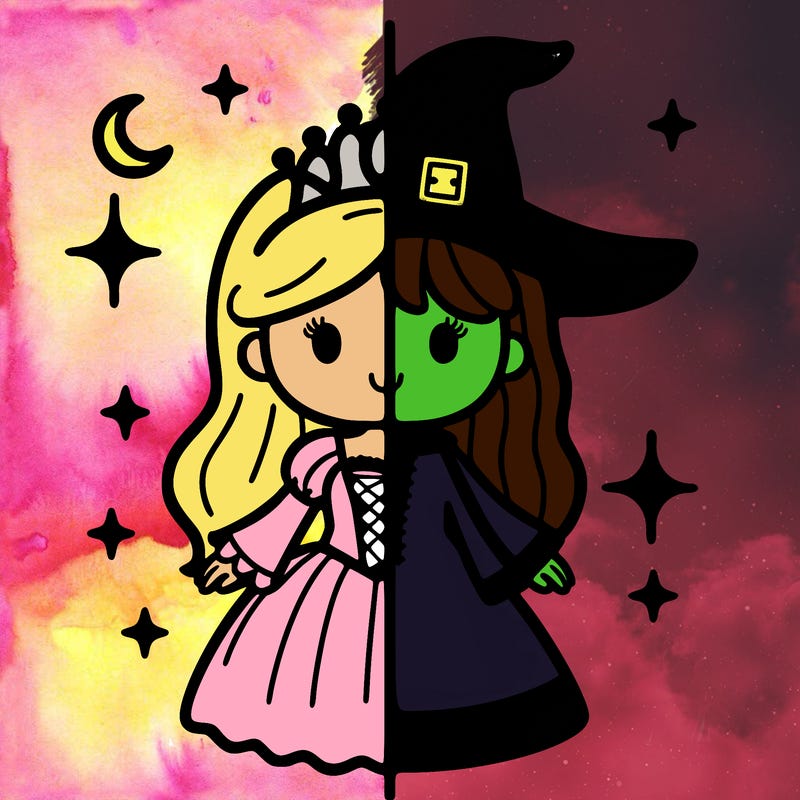 split princess and witch