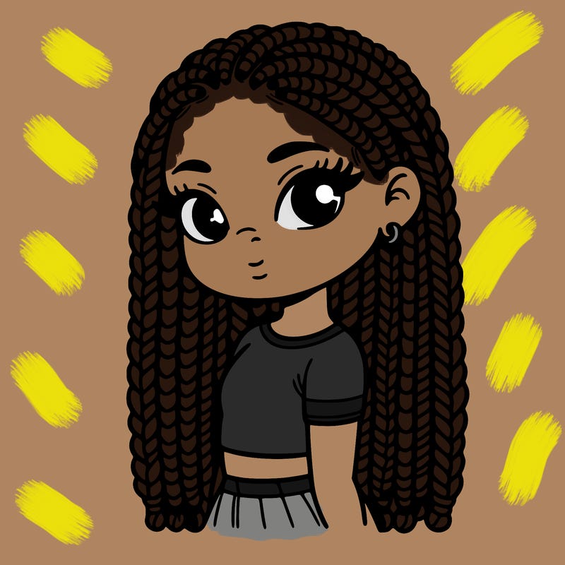 girl with box braids