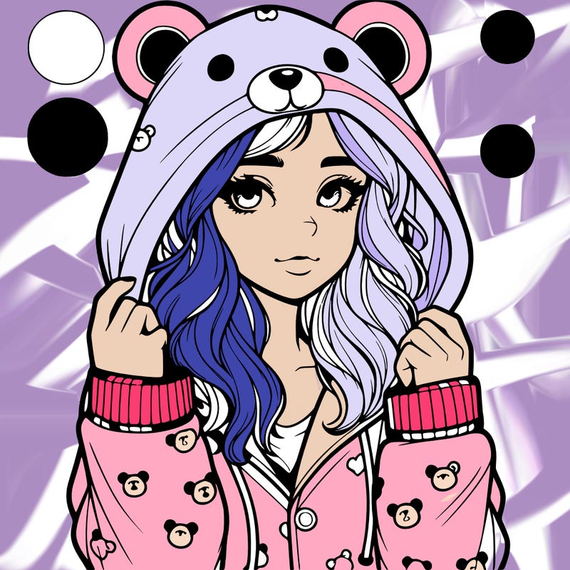 realistic girl in a animal pjs hoodie