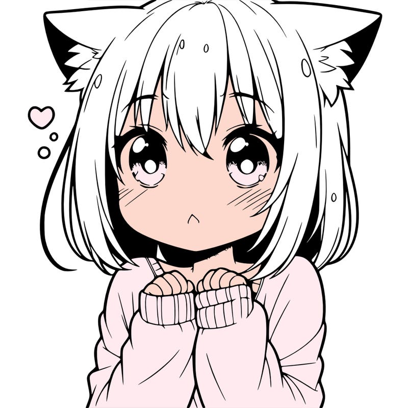shy anime catgirl
