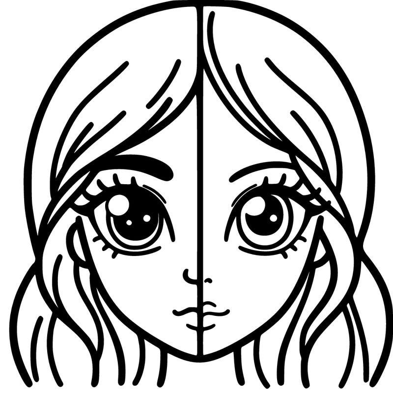 half and half face girl