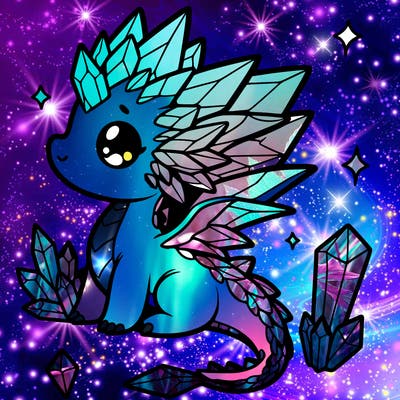 little cute crystal dragon