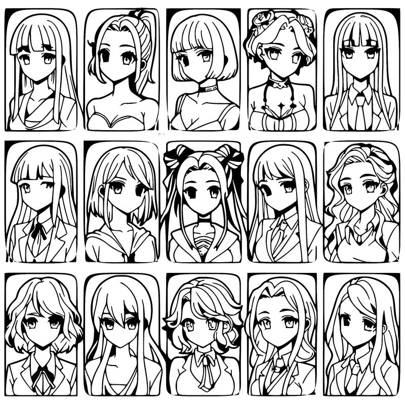 girls that look diffrent anime