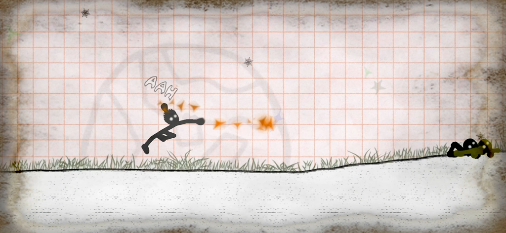 Ragdoll Fists - Stickman character performing a kung-fu attack with energy effects in a physics-based fighting game