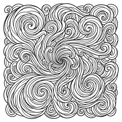 Dive into a mesmerizing world with our Vortex Spirals coloring page, expertly crafted to provide a therapeutic and engaging art experience. Designed with seniors in mind, this intricate pattern features large print and clear outlines, ensuring comfortable and enjoyable coloring sessions.