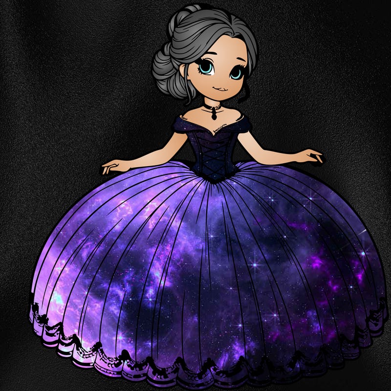 ball girl in a ball dress realistic